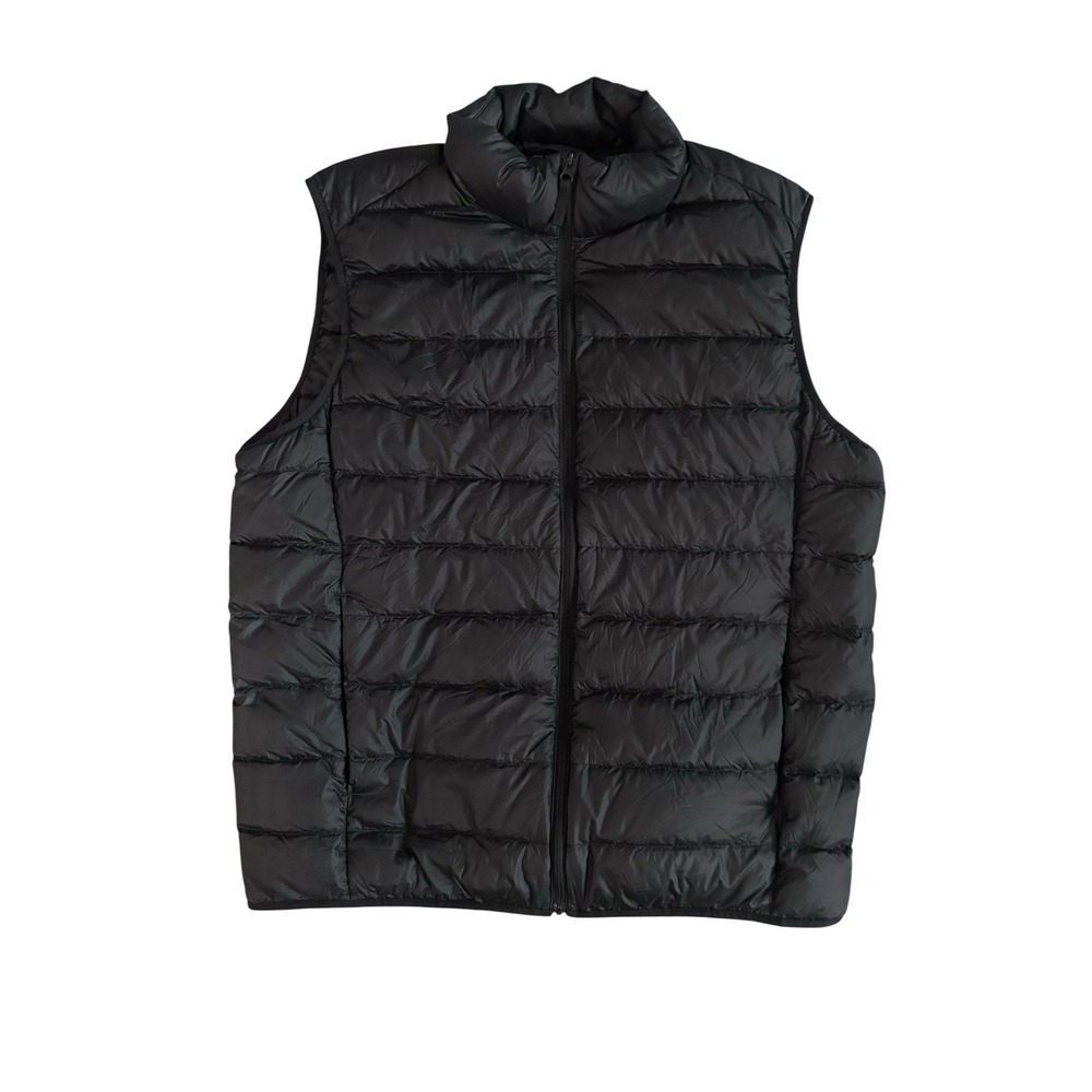 Uniqlo Ultra Light Down Vest Mens Medium Black Lightweight Packable Puffer Nylon
